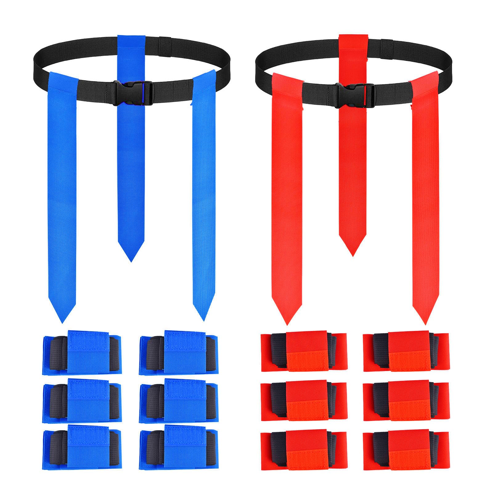 Flag Football Belts, 14 Players Adjustable Flag Football Set with 42 Flags for Youth Adult Indoor Outdoor Training Games