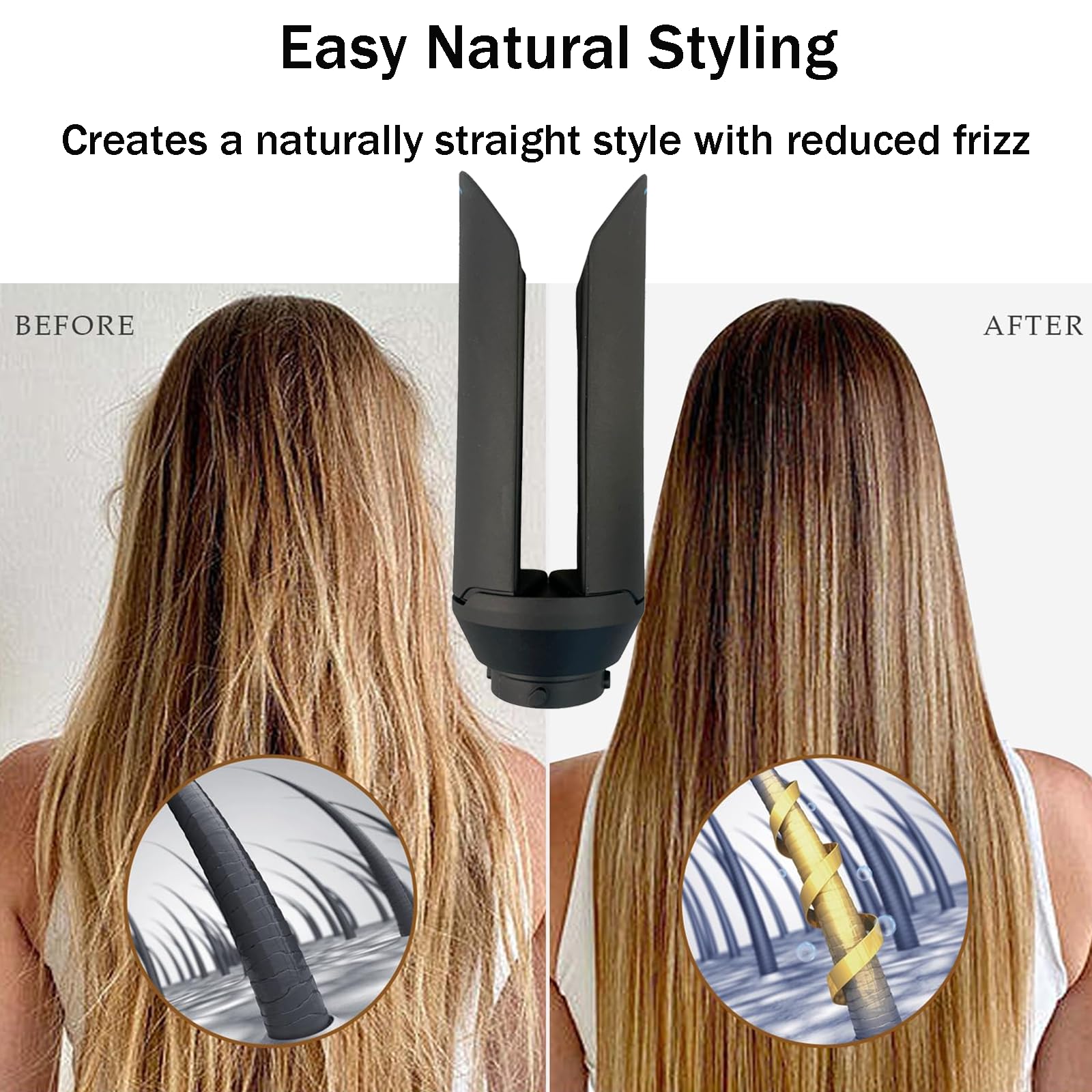 Tête de lissage pour Dyson Airwrap HS01 HS05 HS08 – Cheveux lisses avec moins de dommages et de casse (doré)