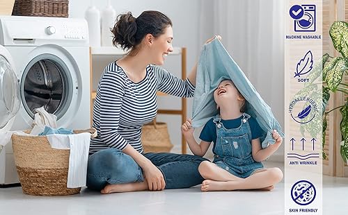 Miniatura 5 de Royale Linens - Sábana bajera tamaño Queen, calidad de hotel cepillada 1800, ultrasuave, resistente a arrugas y decoloración, bolsillo profundo de