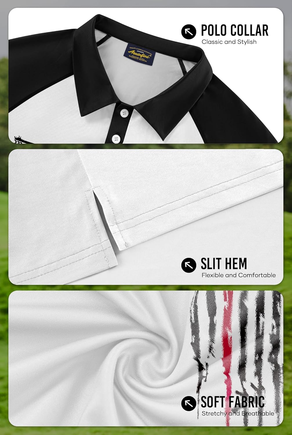 Mainfini Men's Short Sleeve Golf Shirts UPF 50+ Raglan Patriotic American Graphic Polo Shirt (S-3XL) - Image 6