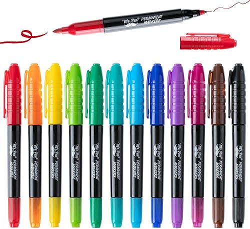 Miniatura 10 de Mr. Pen - Marcadores permanentes de doble punta, paquete de 12, negro, punta fina y ultra fina