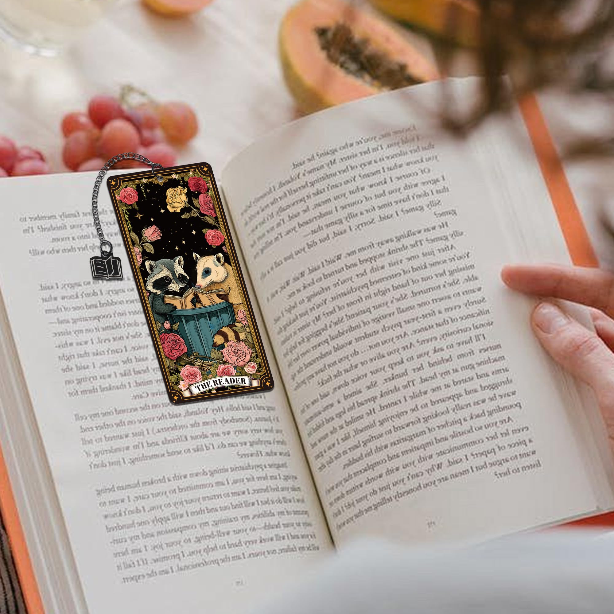 Metal Bookmark, Gothic Book Marks with Roses Design, Spicy Smut Page Marker Clips for Book Lovers, Dark Romance Merch Bookish Gifts for Reading Women Birthday Christmas: Cute Raccoon