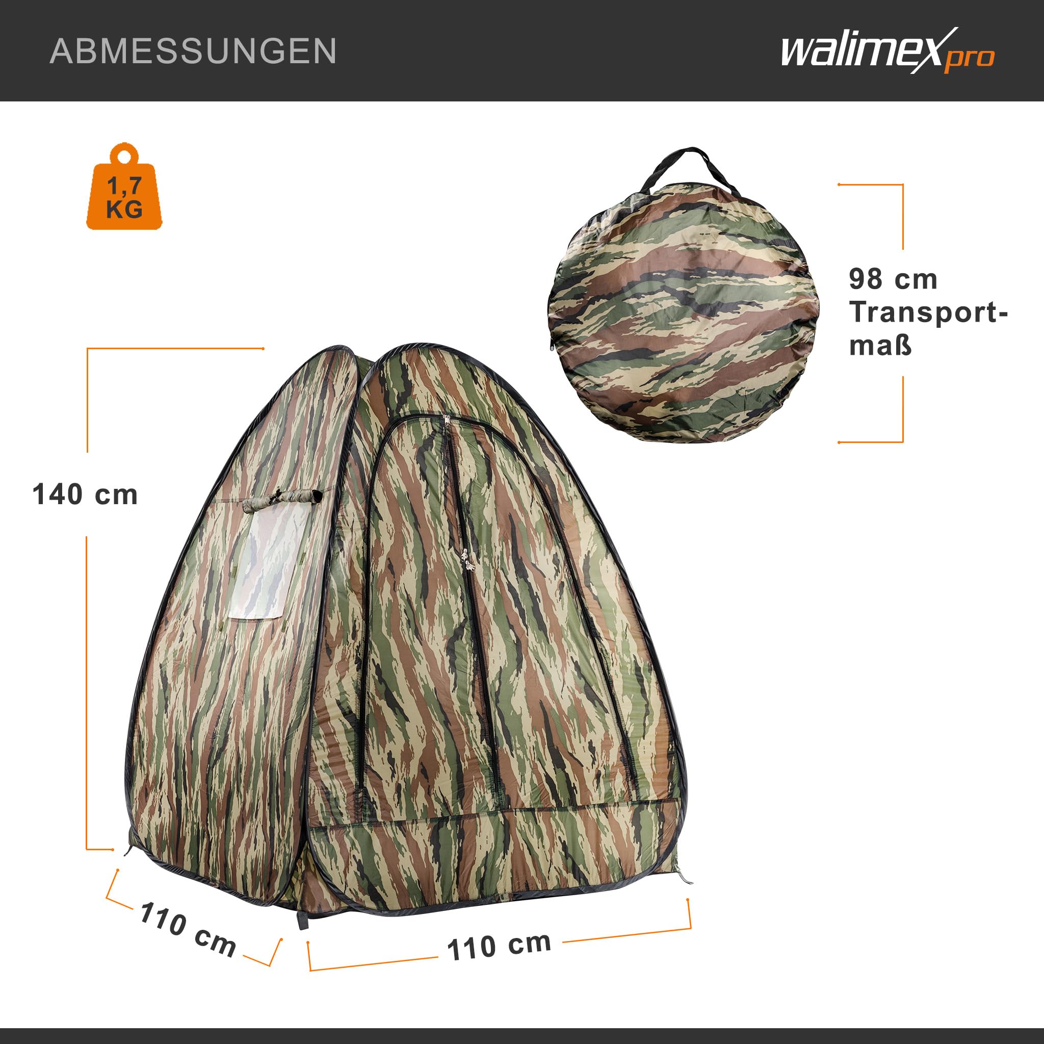 Walimex - Carpa Pop-UP con diseño de camuflaje