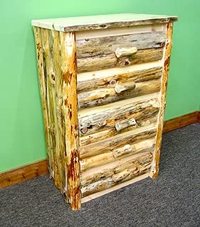 Midwest Log Furniture - Rustic Log Dresser - 5 Drawer - coolthings.us