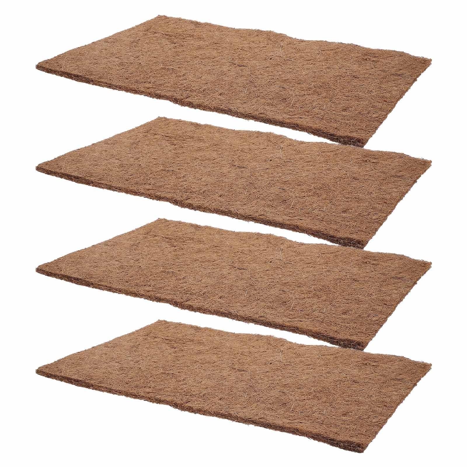 4 Piezas Estera de Cocos para Reptiles y Lagartos, Alfombra Natural y Confiable de Fibra de Color Café, Adecuado para Cría en Casa y Tiendas de Mascotas