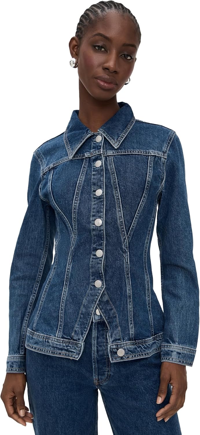 DL1961 Women's Peplum Long Sleeve Denim Jacket