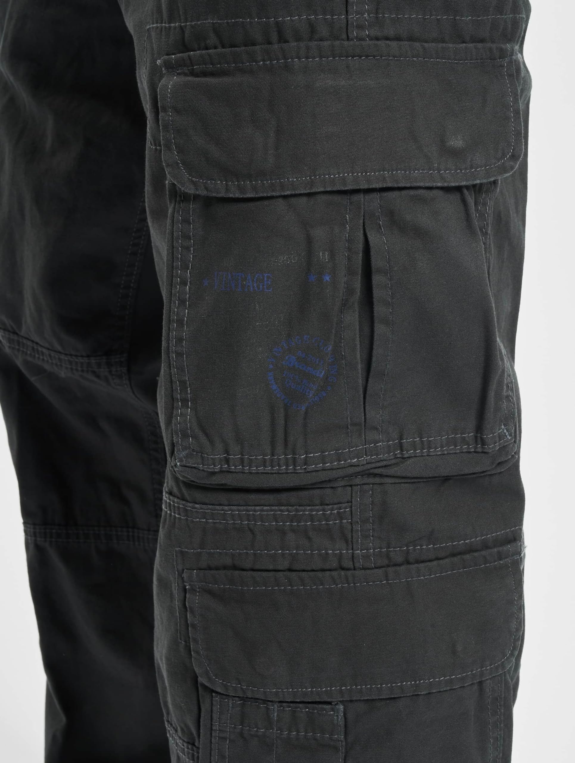 Brandit Pantalones Pure Vintage Hombre Pantalones Cargo Antracita 100% algodón Ancho