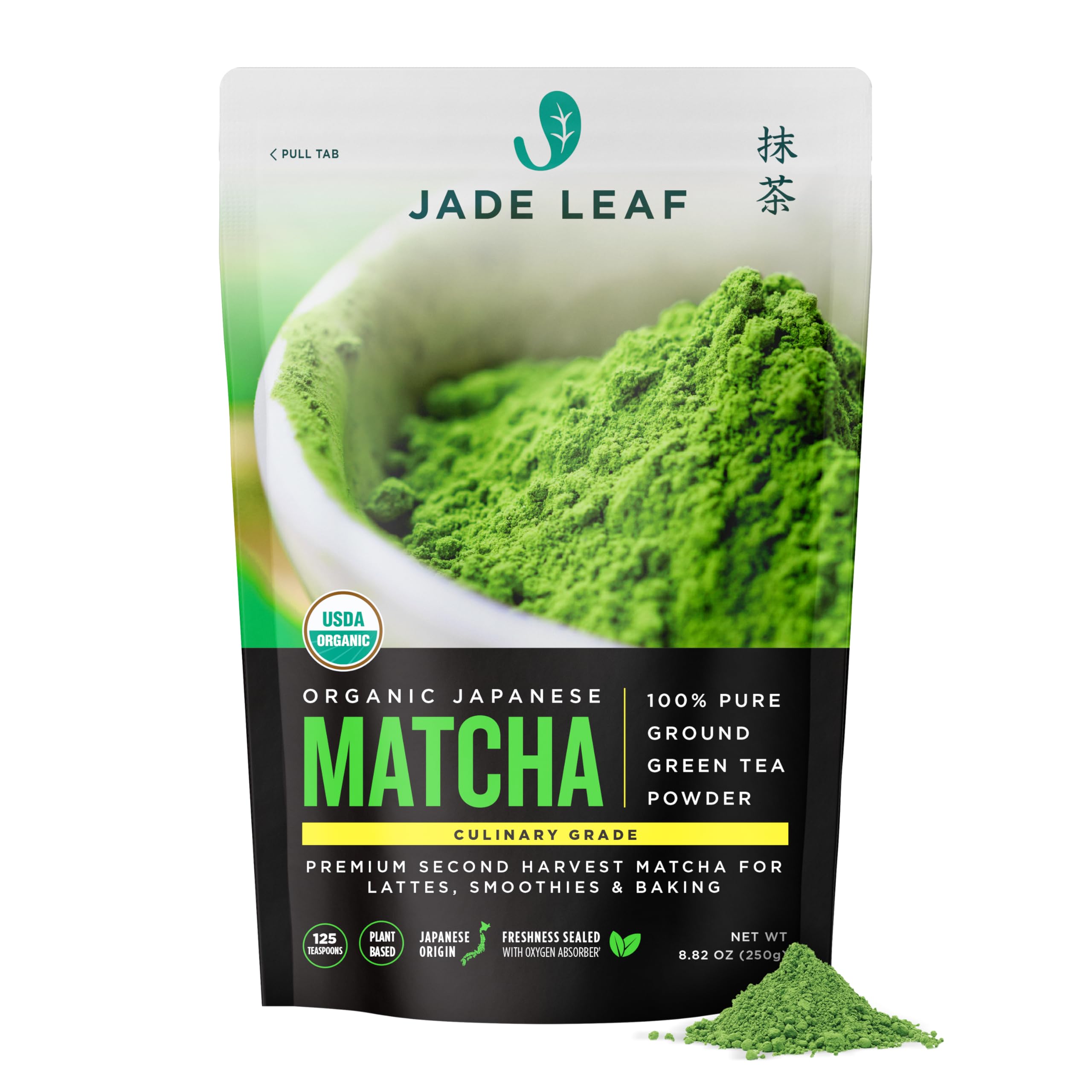 Jade Leaf Matcha Green Tea Powder - USDA Organic, Authentic Japanese Origin - Classic Culinary Grade (Smoothies, Lattes, Baking, Recipes) - Antioxidants, Energy [250g Super Value Size]