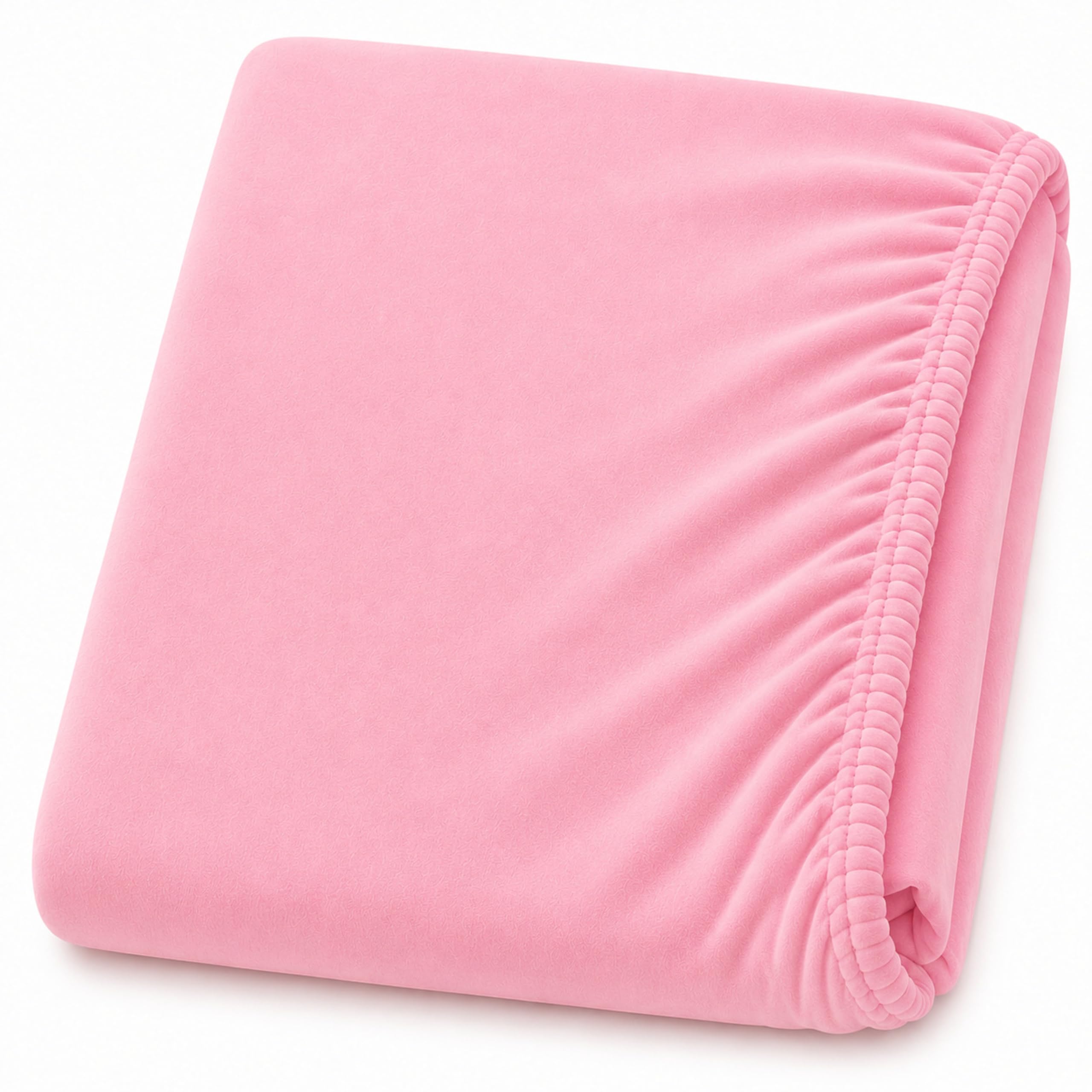 Dudu N Girlie Compact Cot Fitted Sheet 100x50cm – Pink, Elasticated Jersey Cotton Bedding for Babies & Toddlers