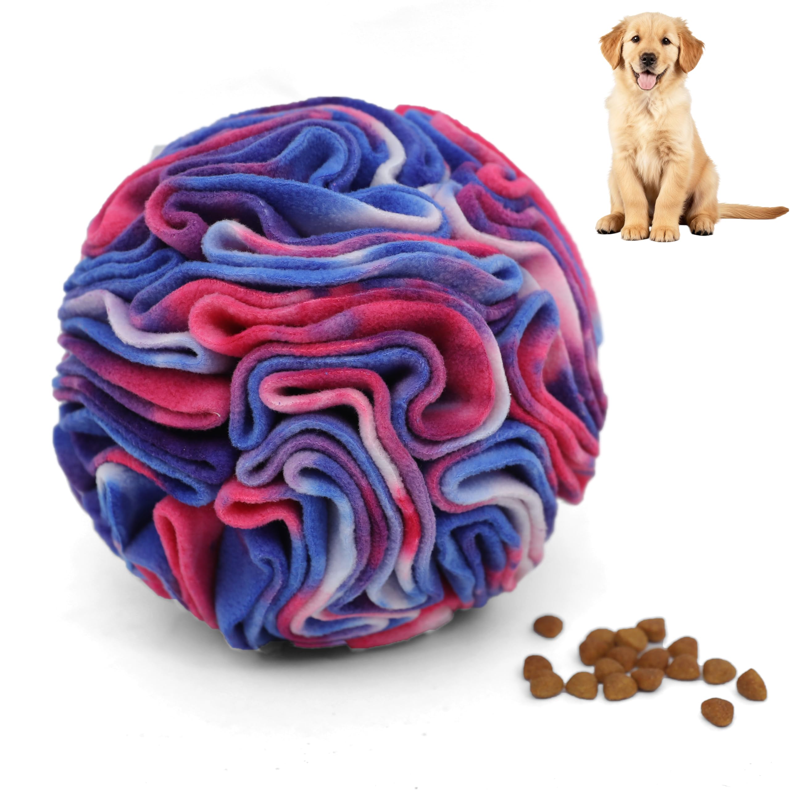 Snuffle Ball for Dogs, Sniffle Interactive Treat Toy, Washable Puppy Treat Toy, Foraging Puzzle Ball Toy, Mind Games for Dogs, Enrichment Dog Toys