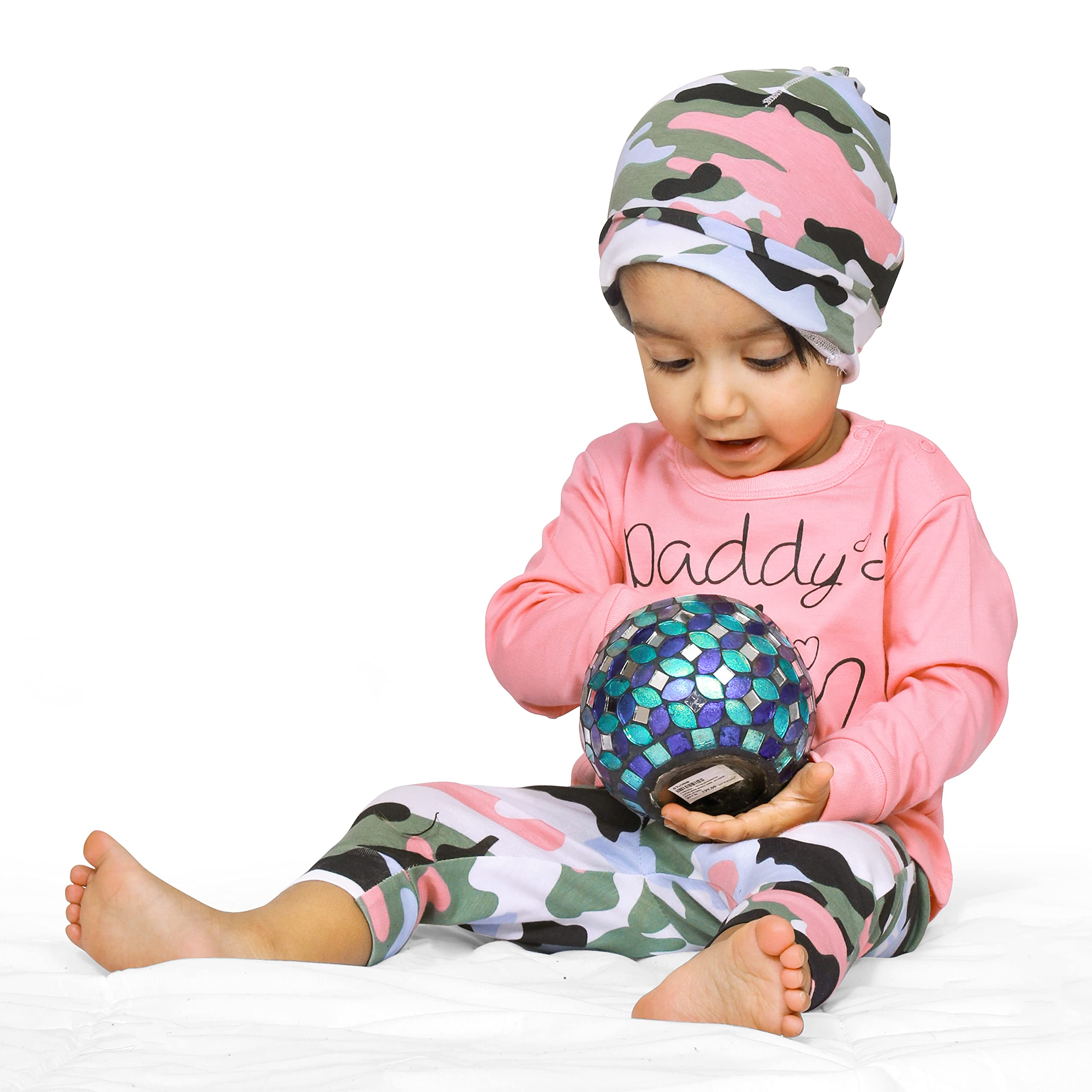 ARIEL Cotton Clothing Pyjama Set for Boys & Girls - Unisex Clothing Sets Full Sleeve T-Shirt & Pant -Size(12-18 Months) -Style(Pink-Cap) 4
