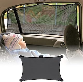 EcoNour Magnetic Stretch to Fit Sun Shade for Car (2 Pack) | Car Shades for Side Windows Baby Offers Complete Protection from Sun Glare and UV Rays | Car Sun Shades for Window Baby Keeps Car Cooler