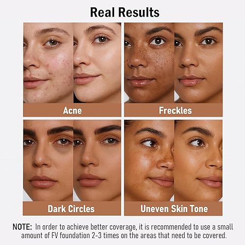 Miniatura 5 de FV Base impermeable, base ligera y de cobertura media con acabado mate, base líquida de larga duración con control de aceite, maquillaje para pieles