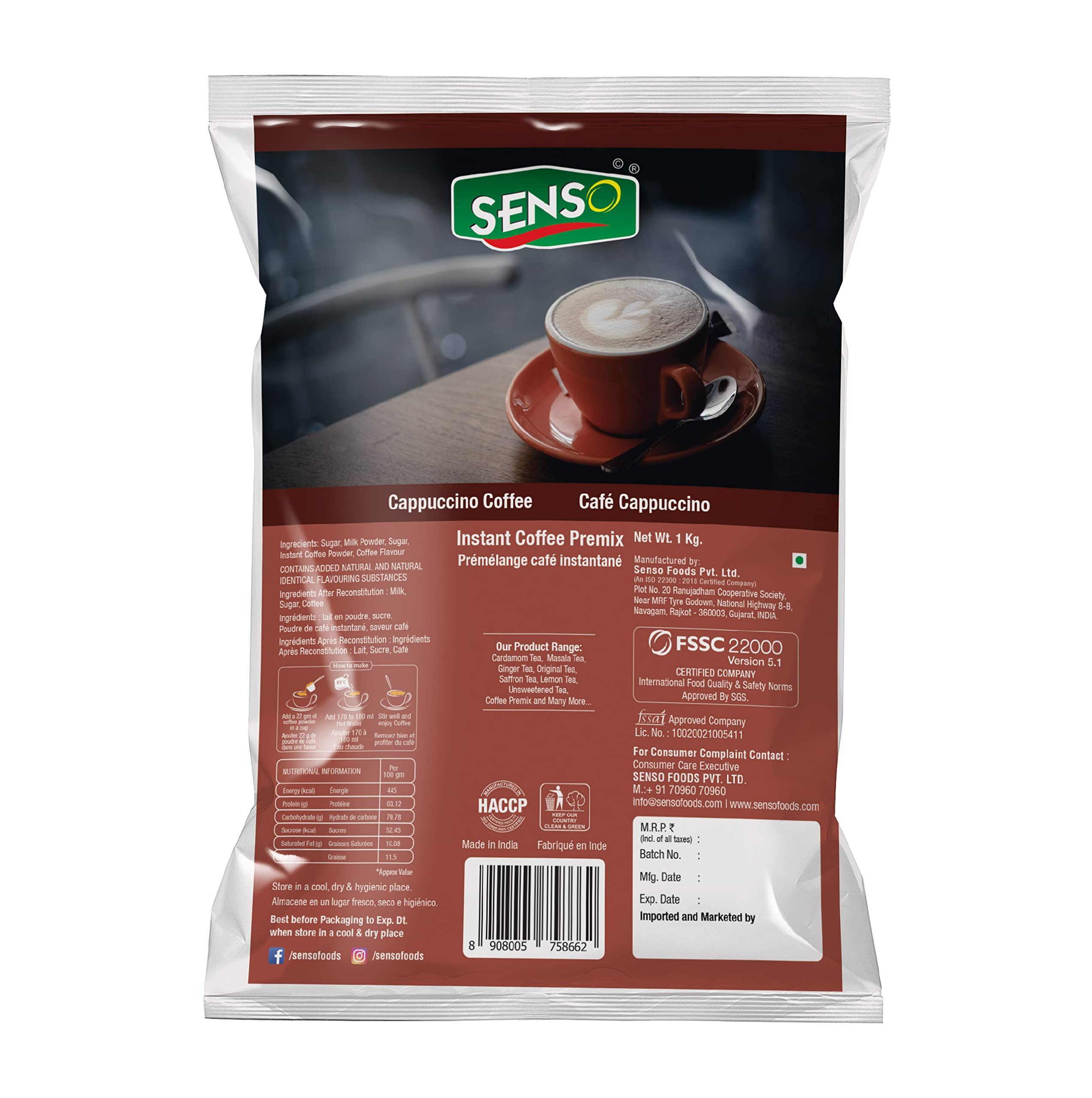 See full amazon price history chart for Senso Instant Coffee Premix 1 Kg || Cappuccino || Senso Instant Coffee Premix 1 Kg || Cappuccino || (B00ZZYV2X0) Amazon Price History, Amazon Price Tracker