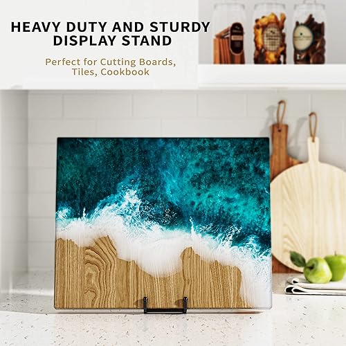 Miniatura 7 de IPAME Soportes de placa grandes de 8 pulgadas para exhibición, soporte de placa de alambre cuadrado de metal + soporte de fotos para libros, platos,