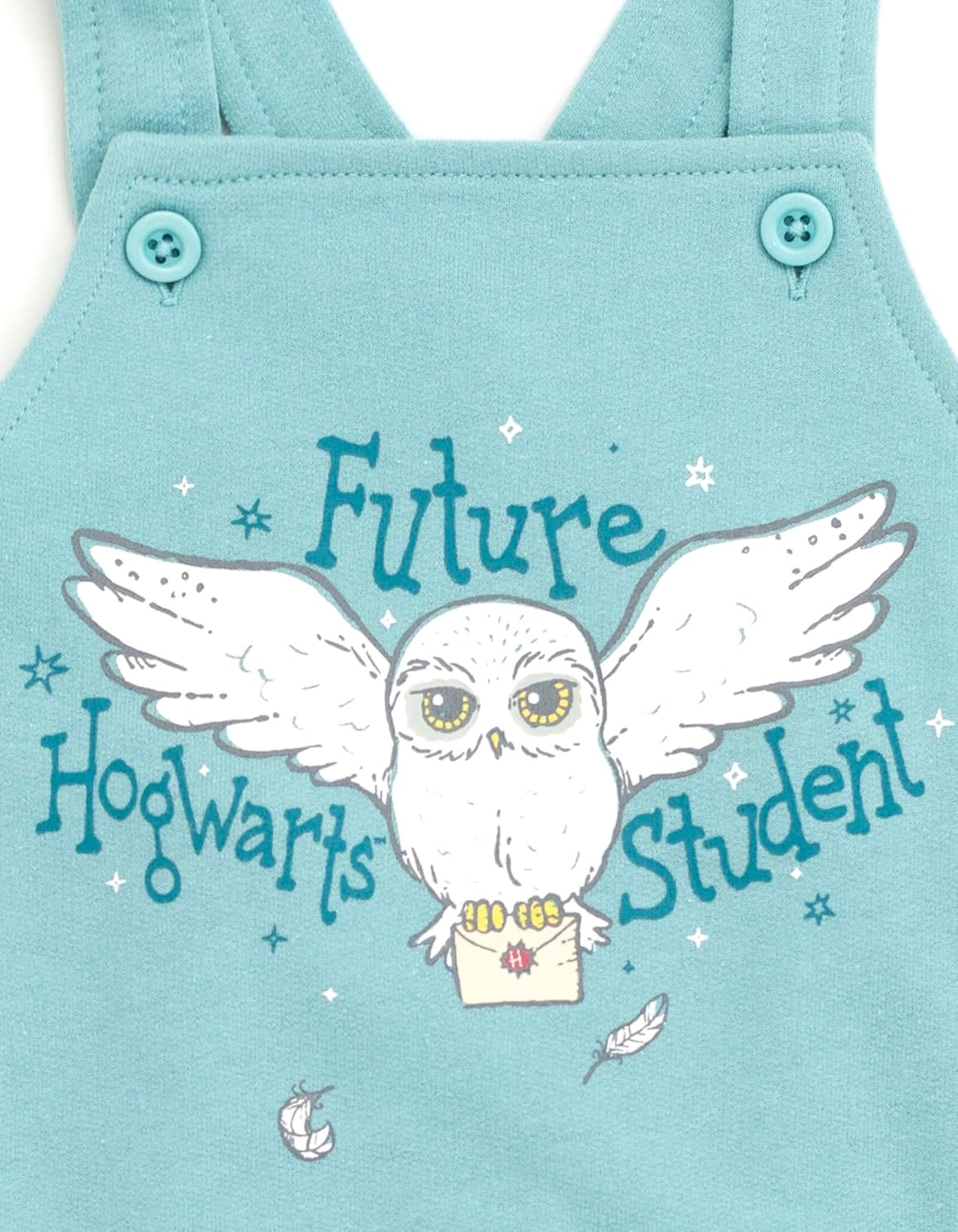 Harry Potter Hermione Hedwig Ron Weasley Baby French Terry Short Overalls T-Shirt & Hat 3 Piece Outfit Newborn to Infant - Image 6