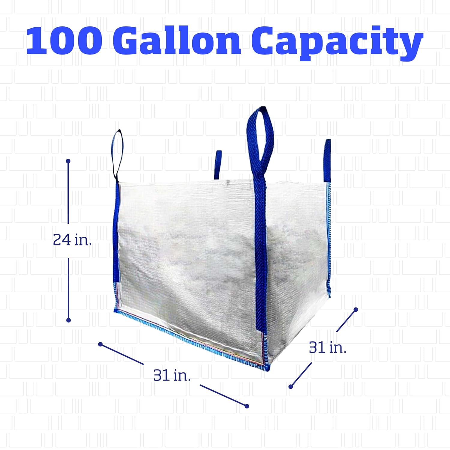 DURASACK Heavy Duty Builder's Bulk Bags 100-Gallon White Woven Polypropylene Contractor Trash Bags for Demo and Construction, Holds up to 2200 lbs - Image 7