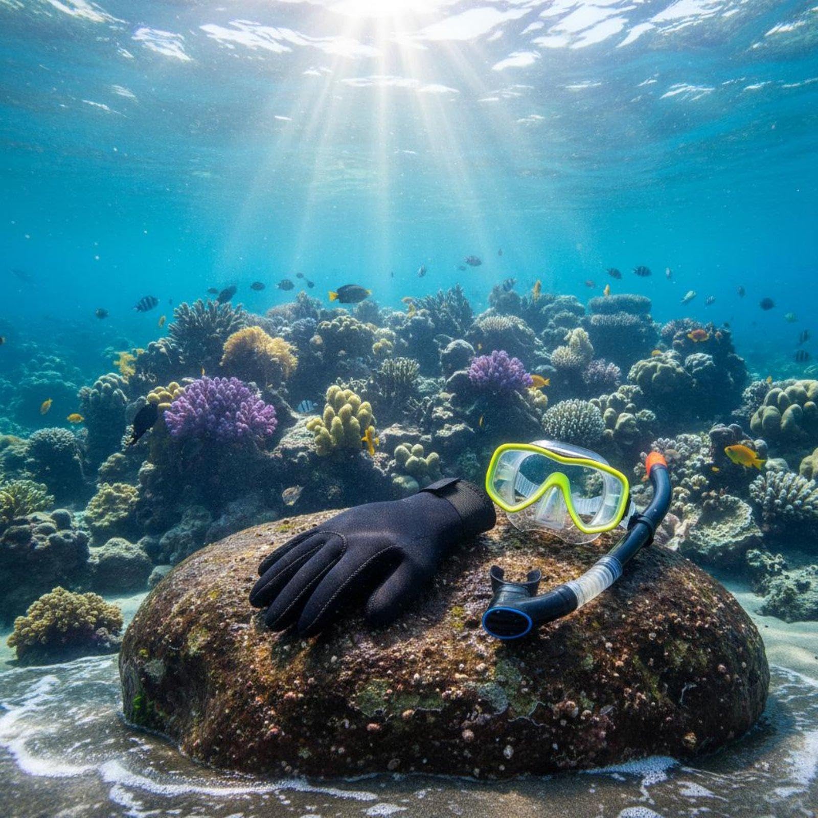 Capuchón de Neopreno para Buceo con Protector de Cuello para Mujer Gorro de Agua para Natación Guantes de Buceo Acolchados