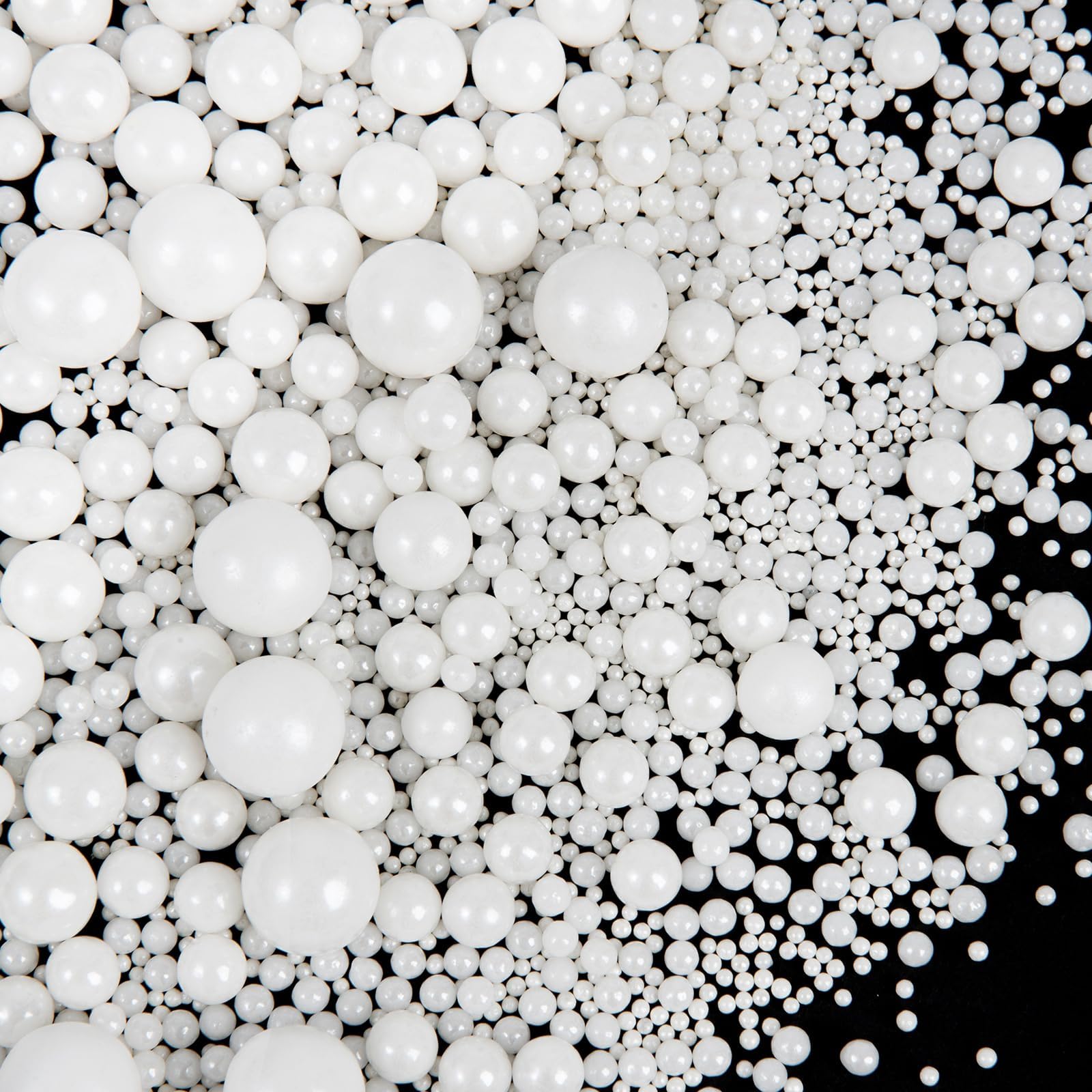 Sprinkles, White Pearl Sprinkles, 130g/4.6oz Edible Pearls for Cake Decorating, Sugar Pearls Candy Baking Decorations, Cupcake Cookie Ice Cream Toppings, Wedding Party Supplies