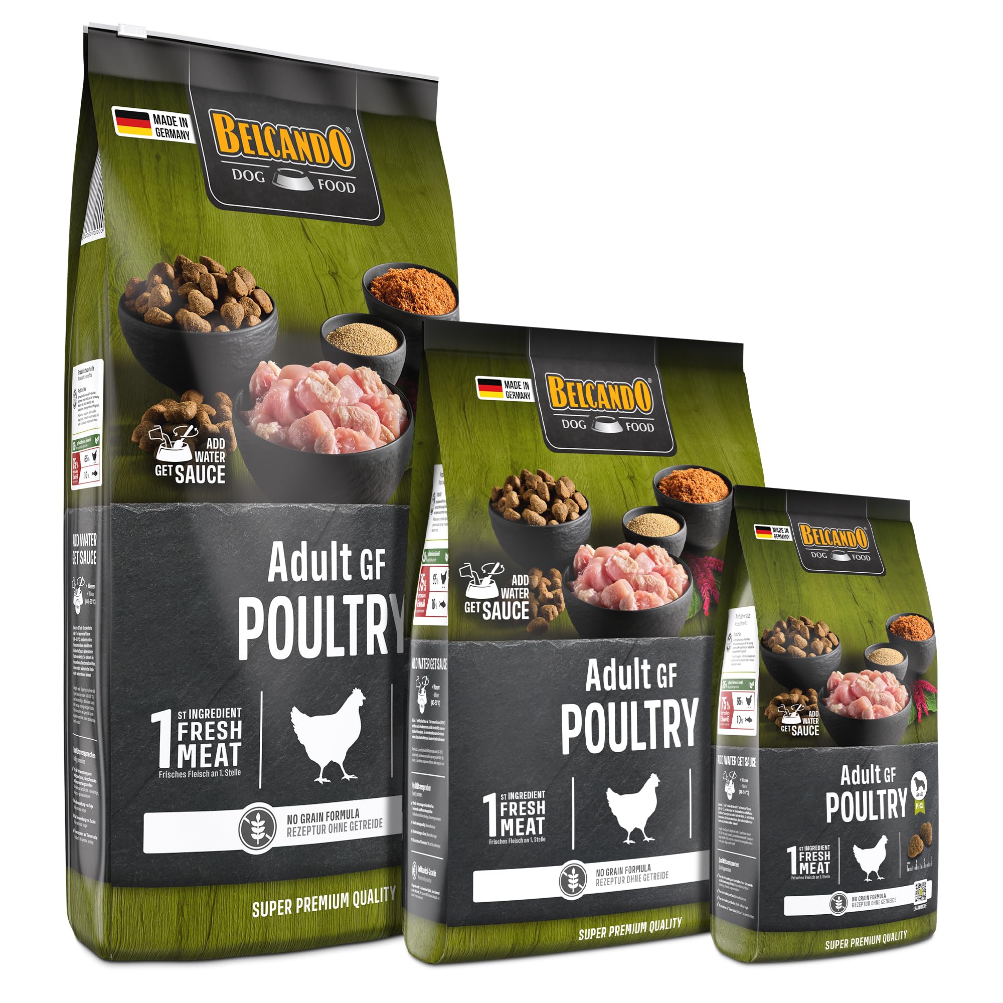 Belcando Adult GF Poultry [12,5 kg] Cibo per cani senza cereali | Cibo secco senza cereali con pollame | Alimento completo per cani adulti di almeno 1 anno
