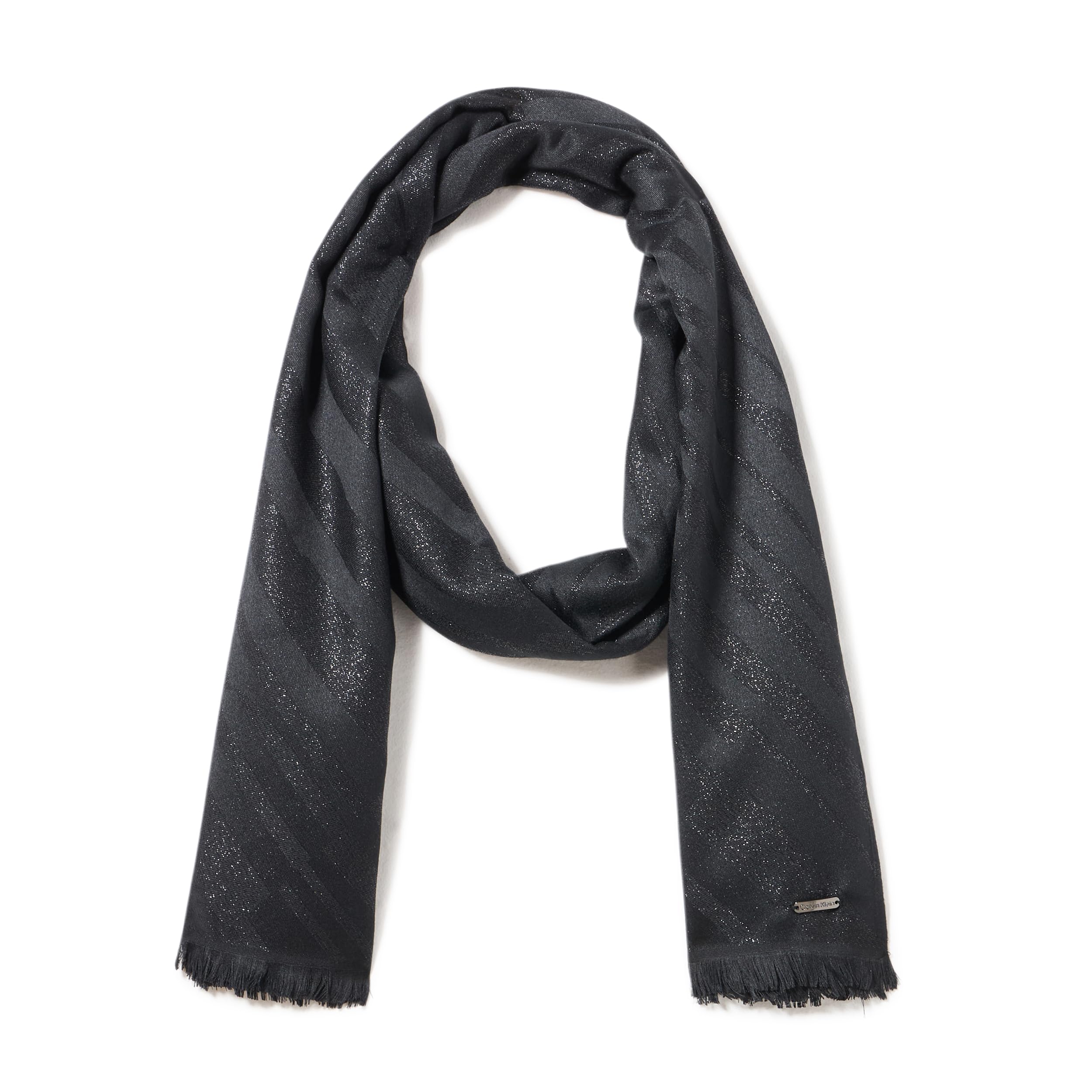 Écharpe légère en chambray solide Calvin Klein noire taille unique