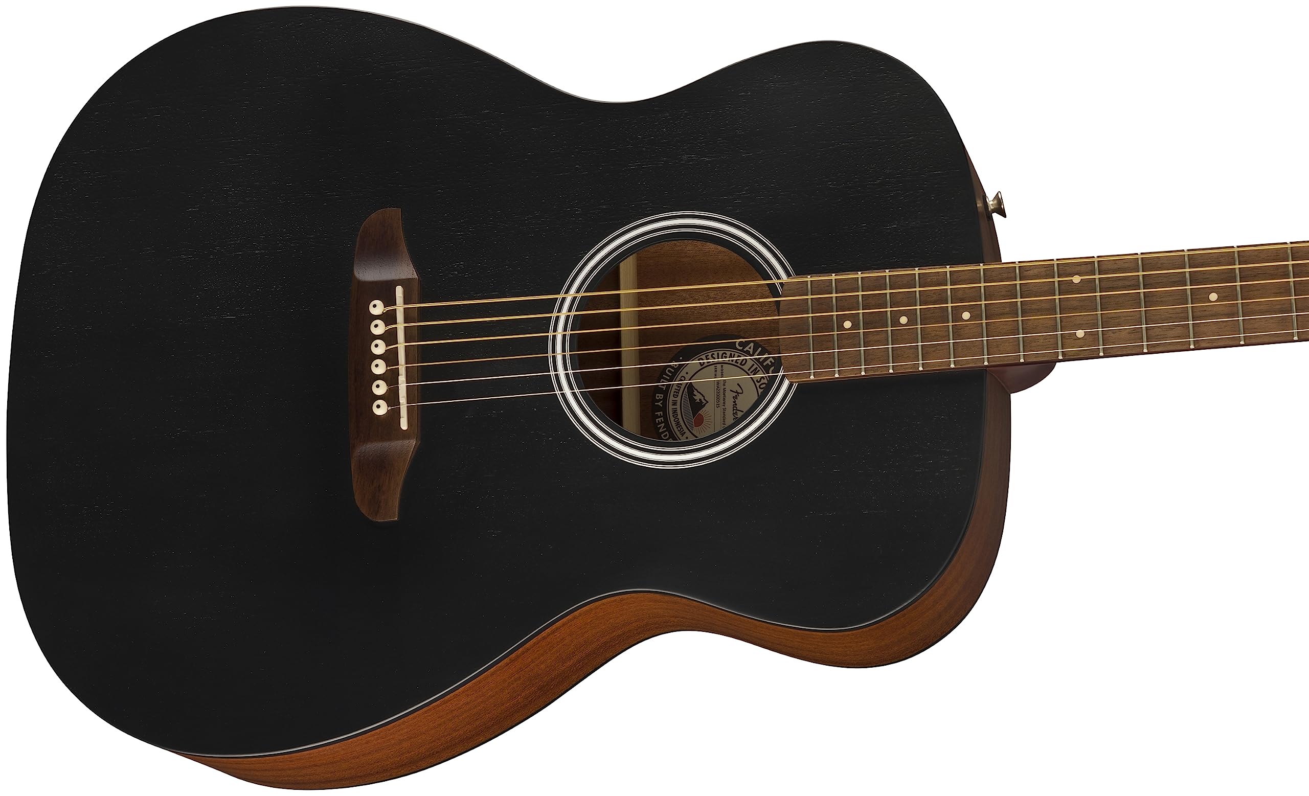 Fender Monterey Standard Acoustic Guitar, Walnut Fingerboard, Black Top