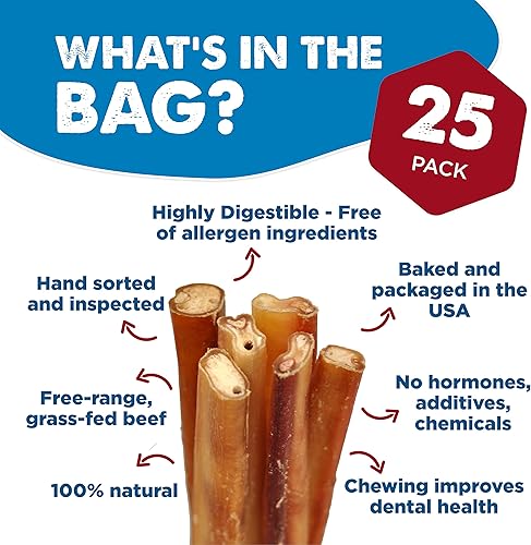 Miniatura 2 de Best Bully Sticks All Natural Premium - Palitos masticables jumbo de 12 pulgadas para perros grandes, horneados y empaquetados en Estados Unidos,
