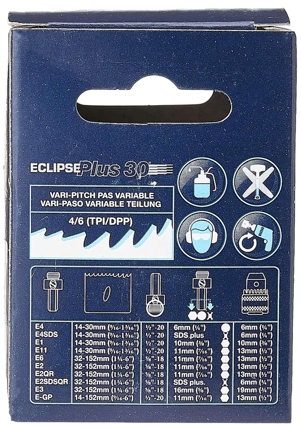 Eclipse Professional Tools EBV30-48 PLUS 30 Bimetal High-Speed Steel Hole Saw 48mm diameter, Blue, diameter 48 mm - Image 2