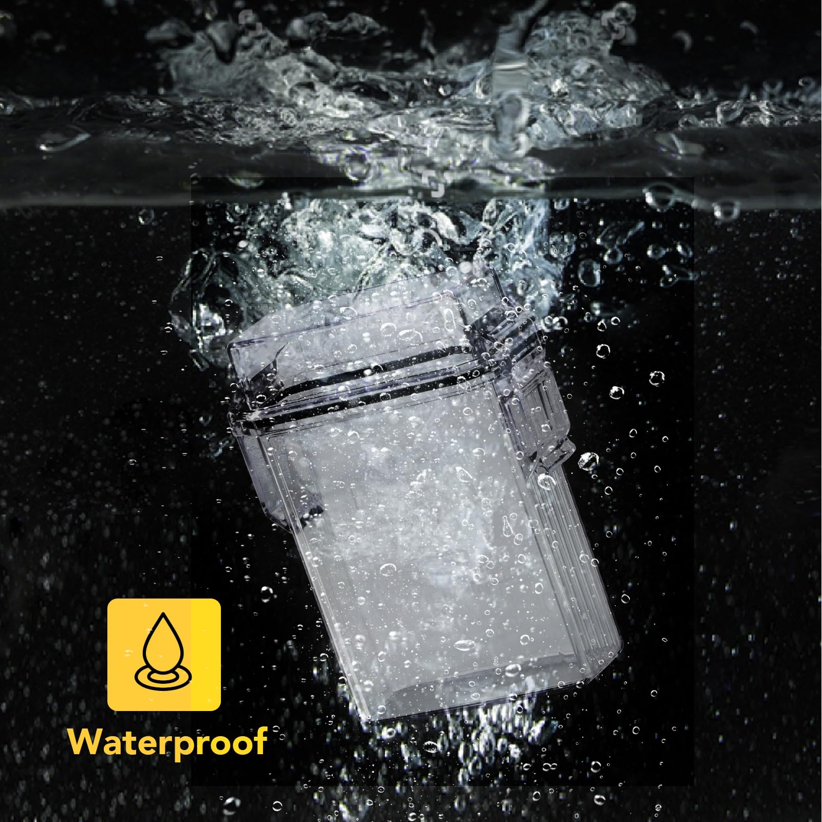 Masseul Waterproof Storage Case, Waterproof Sports Case ID Card Holder with Floating Sports Case Locker, Waterproof Diving Survival Transport Box White