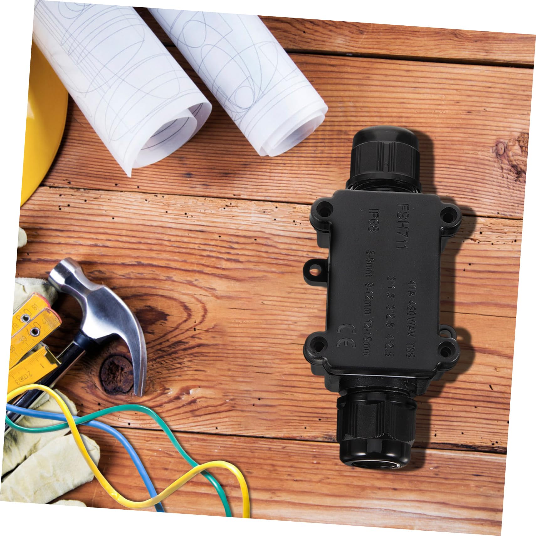 SHINEOFI Boîte De 5 Pièces Boîte de jonction étanche de plein air connexion Imperméabiliser pouvoir coffrets électriques en plastique coffret électrique en plastique PC Noir