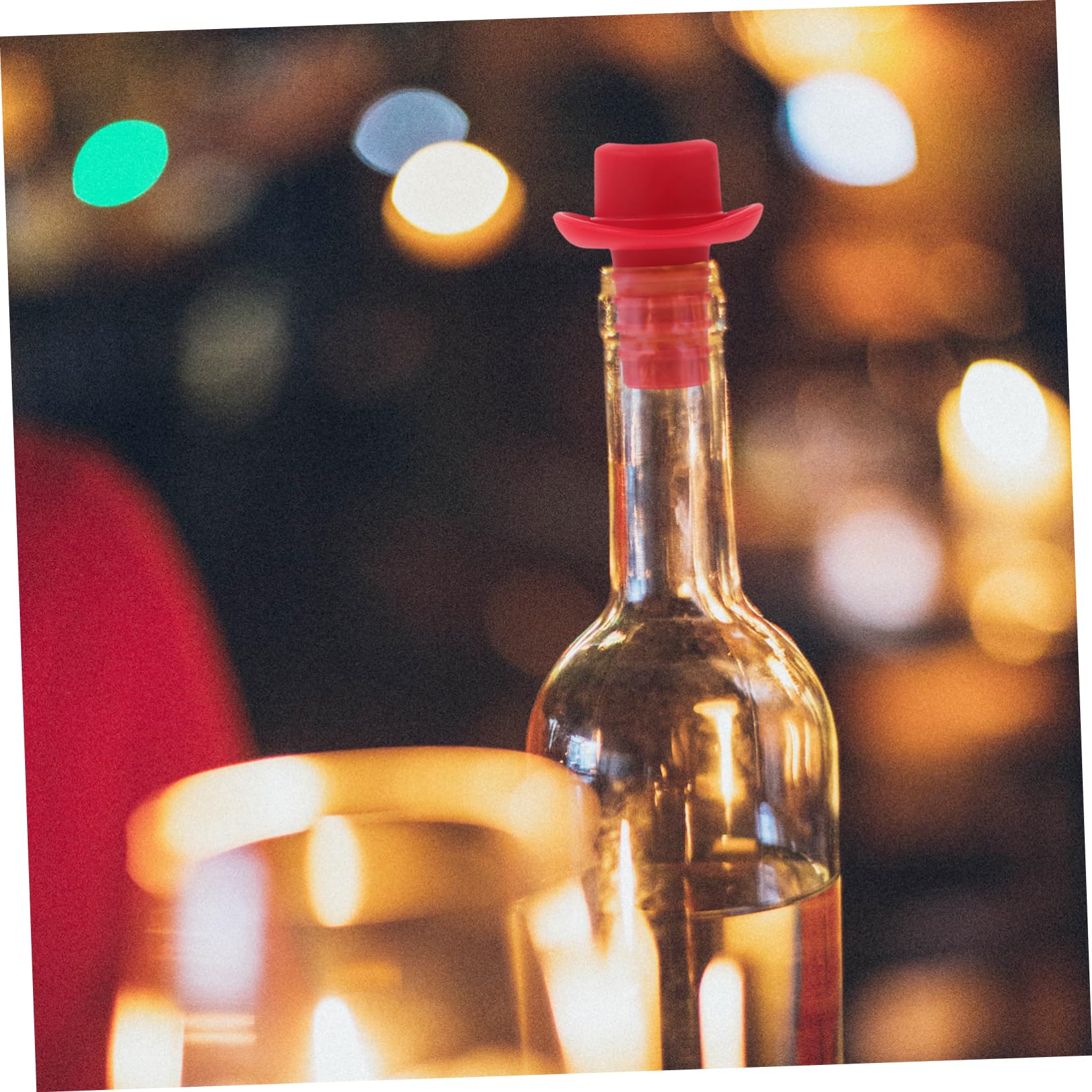 Cabilock 15 Piezas tapón de Bebida corchos de Vino Divertidos Tapones de Vino Tapones Botellas corchos para Botellas tapón de Botella de Silicona tapón de Botella en Forma de Sombrero Rojo