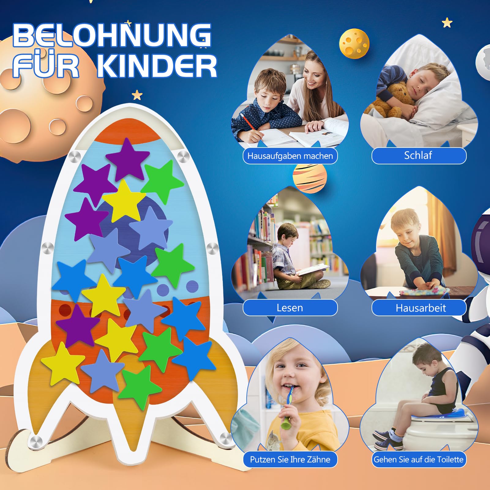 BEELUKY Belohnungsglas Kinder - Personalisiertes Reward System Mit Sternen