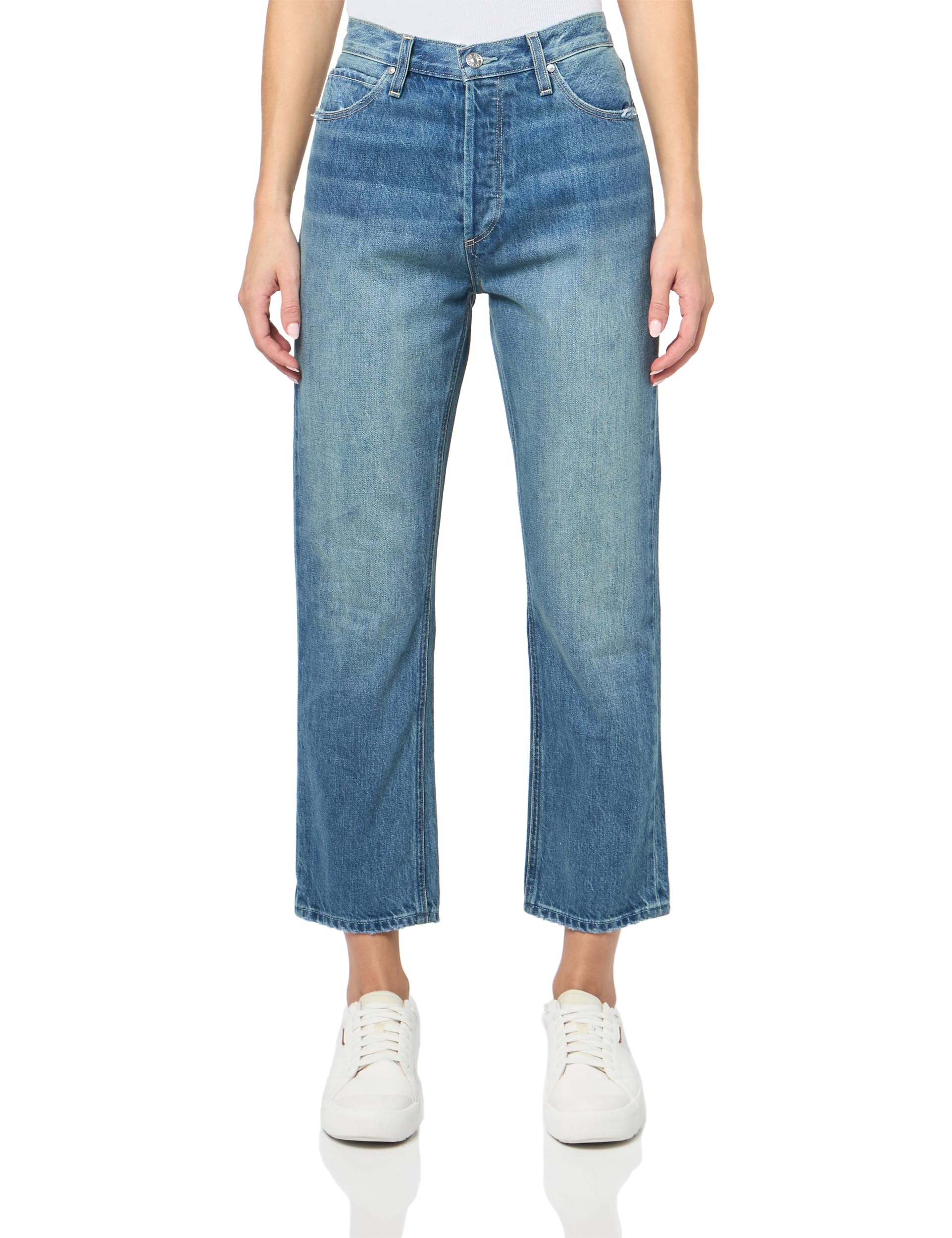 PAIGE Women's Billy Crop Covered Button Fly