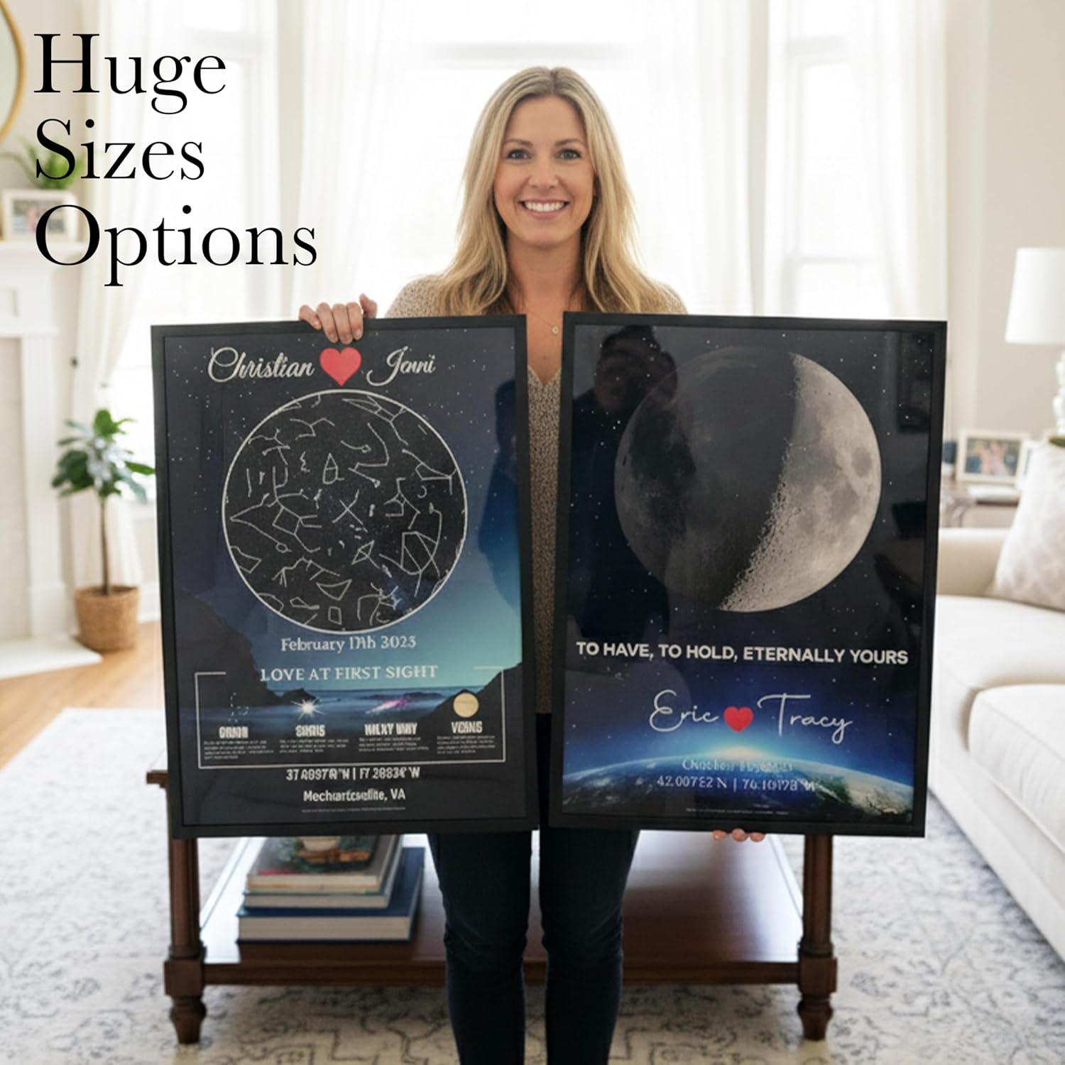 Custom Moon Map for Couples Gifts, Personalized Gifts for Anniversary, Where We Met Map Gift, MoonMap with Your Story, Unique Romantic Gift for Her