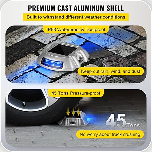 Vista 31 de Luces solares Happybuy para el camino de la entrada con tornillos, para exteriores, impermeables. 6 luces LED para ver el camino, jardín, pasarela