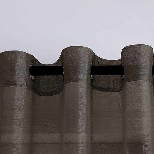 Miniatura 4 de Cortinas traslúcidas para ventana, de lujo, suaves, con ojales en la parte superior, paneles traslúcidas ligeros y transpirables para ventanas