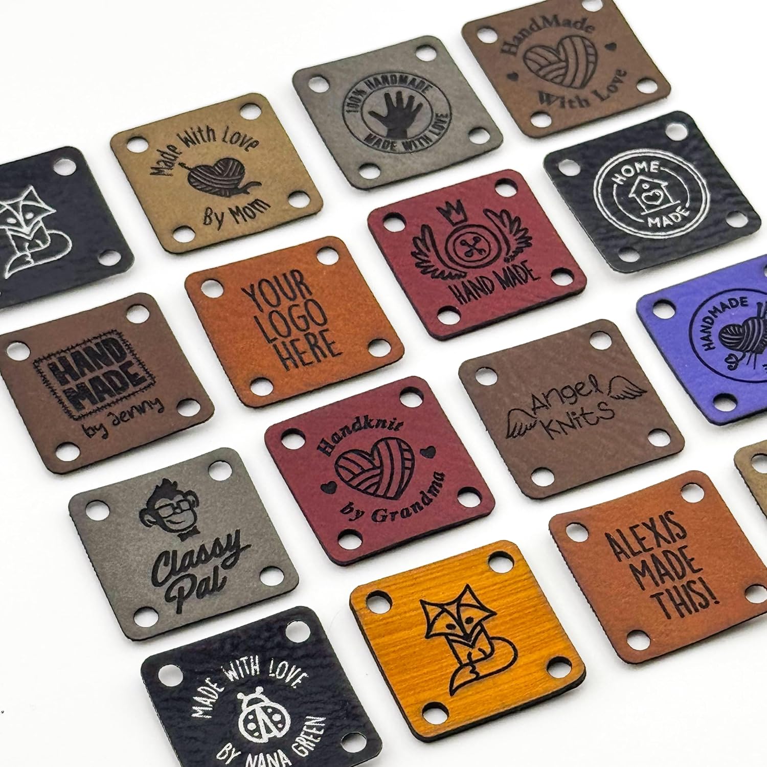 1x1 Sew in Personalized Labels, Custom Handmade Garment Tags for Crochet, Knitting, Sewing & Apparel Projects