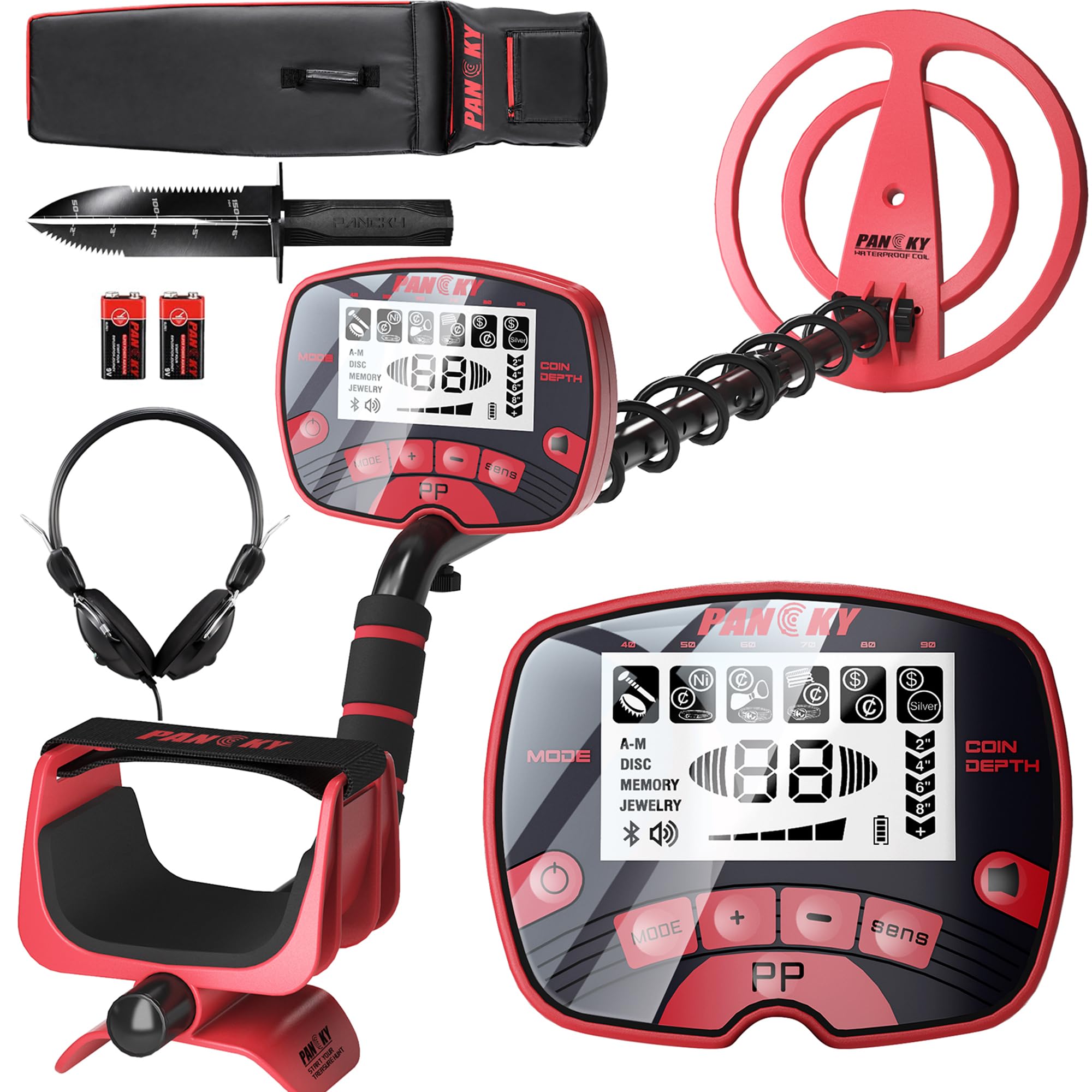 PANCKY Metal Detector for Adults (Deep Red)