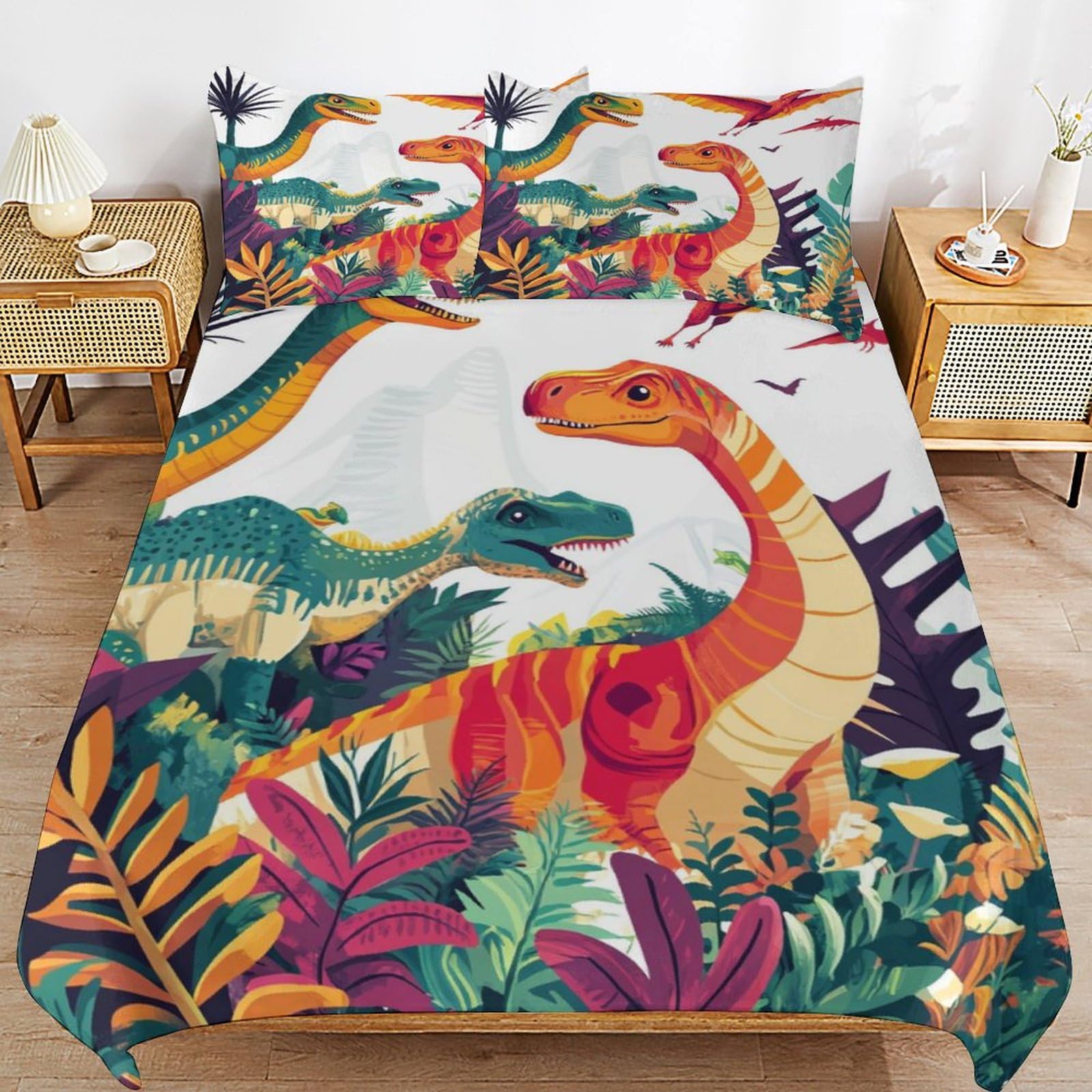 Housse de couette 220x240 cm dinosaures pour le lit de votre enfant
