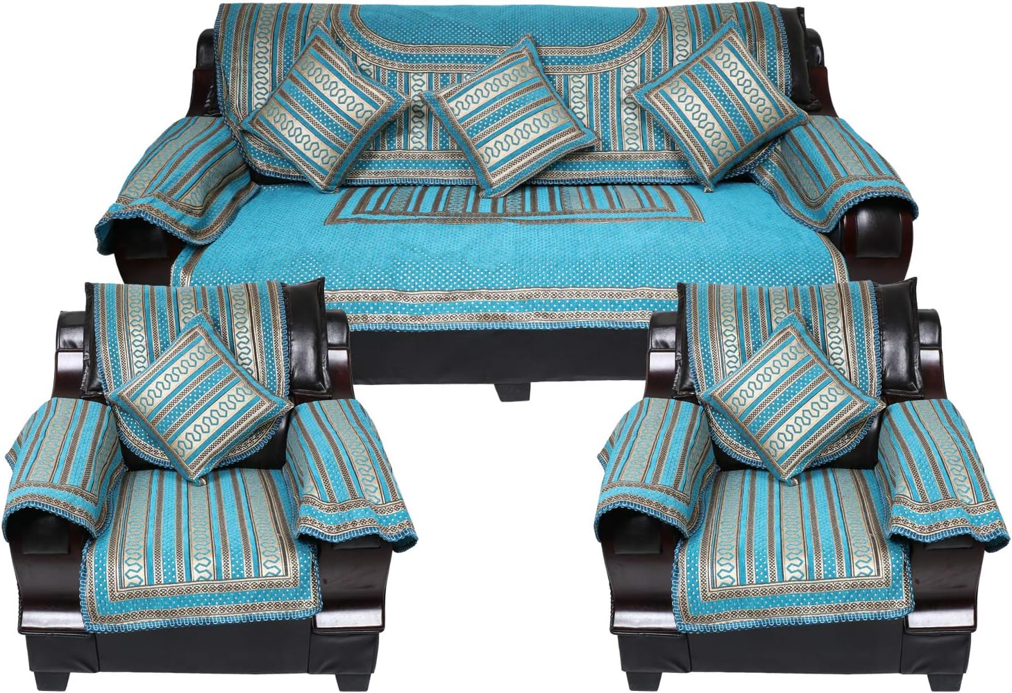 Multitex 5 Seater Cotton Ethnic Design Sofa Covers set-Beige : Amazon.in: Home & Kitchen