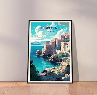 Dubrovnik Poster, Croatia Poster, Dubrovnik Print, Dubrovnik Painting, Travel Posters, Illustration Art, Wall Hanging