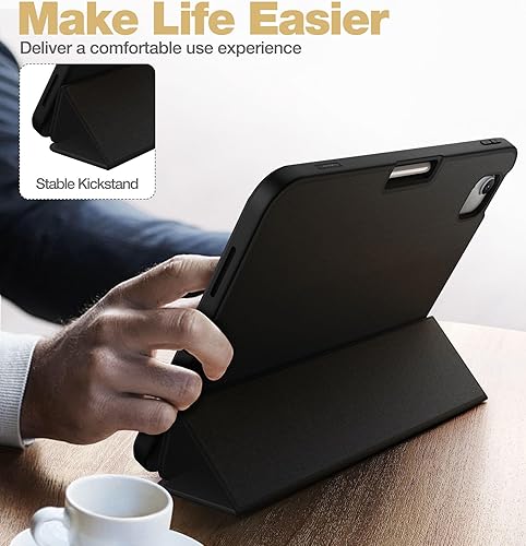 Miniatura 3 de SURITCH Funda para iPad de 10.9 pulgadas de 10.9 pulgadas 2022, protector de pantalla integrado con soporte magnético de triple pliegue, función de