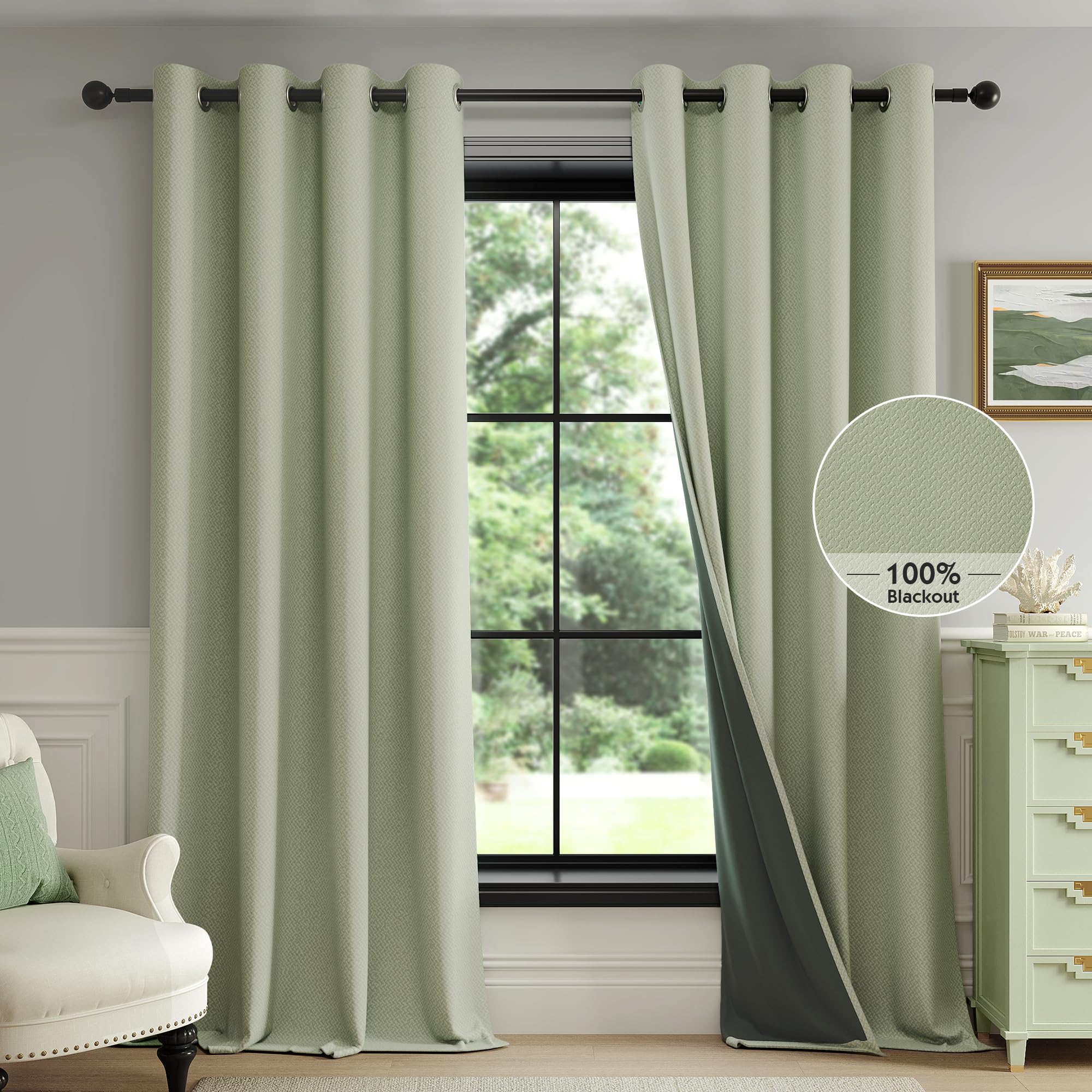 Blackout Curtains Sage Greennull