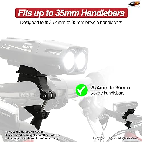 Miniatura 2 de Cygolite Soporte de manillar de 1.378 in para todas las luces de bicicleta Ranger, Metro y Streak Series - Diseñado para manillar de bicicleta de