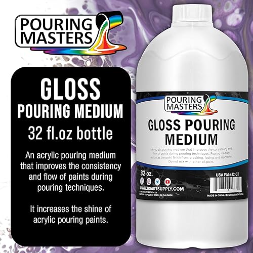 Miniatura 2 de EE.UU. Art Supply - Medio para efectos de vertido brillante, 32 onzascuarto de galón