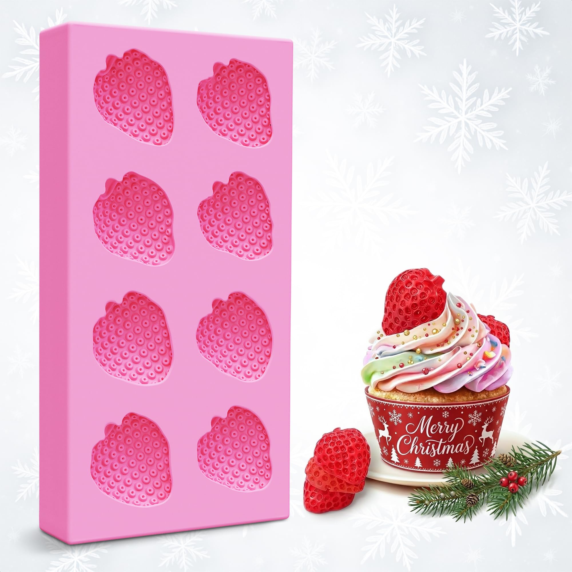 SNW Strawberry Series Fondant Mold Soap Silicone Bakeware Chocolate Mold Cake Decoration