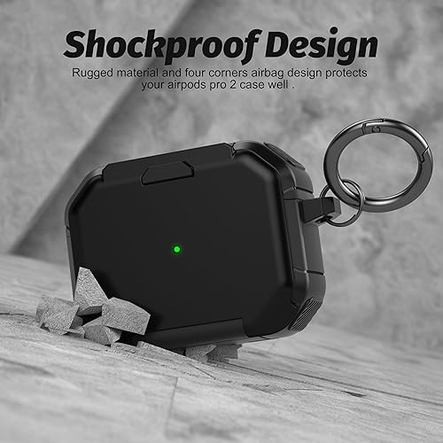 Miniatura 3 de Valkit Funda para Airpods Pro para hombres con cerradura serie armadura militar de cuerpo completo AirPod Pro con llavero Cool Air Pod Pro funda