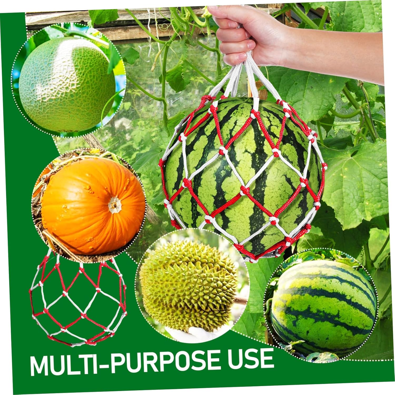10pcs Watermelon Support Nets Mesh Bags for Trellis Fruit Hammock Breathable Easy Hanging Garden Essential