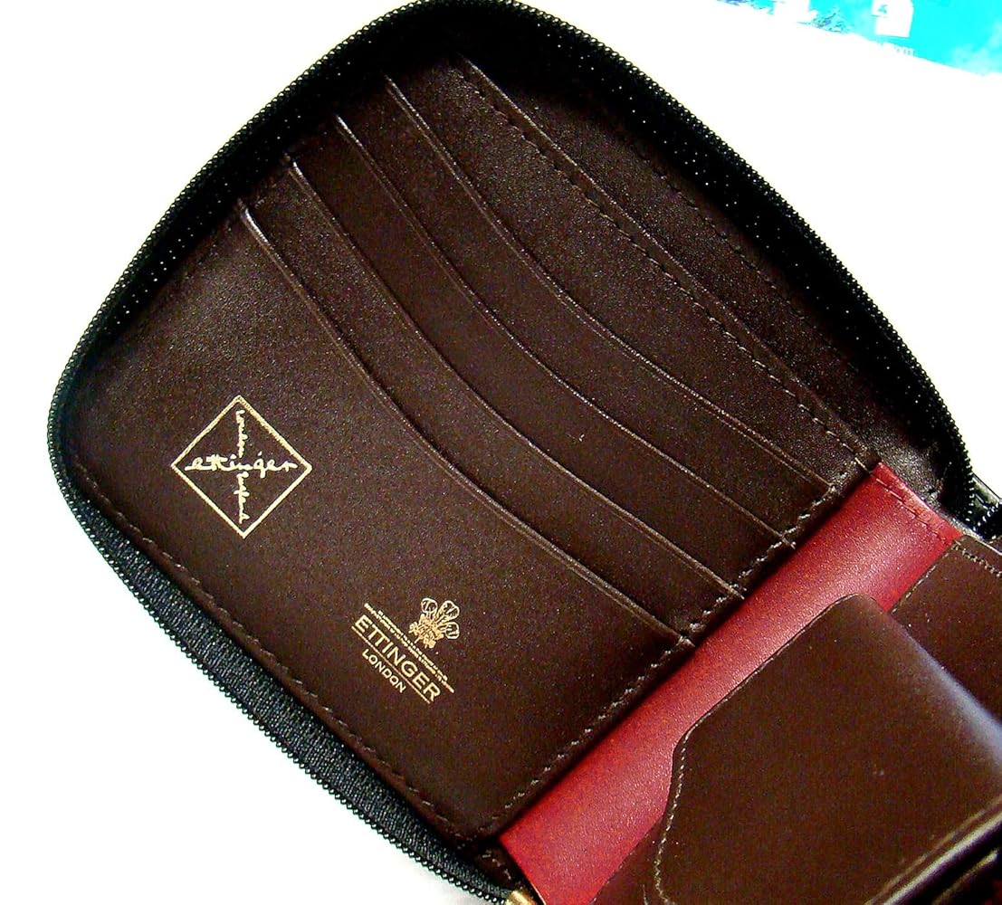 ほぼ新品 エッティンガー 財布 ROUND ZIP PURSE クロコ 黒 WALLETS & PURSES,ZIPPED WALLETS | ETTINGER LONDON