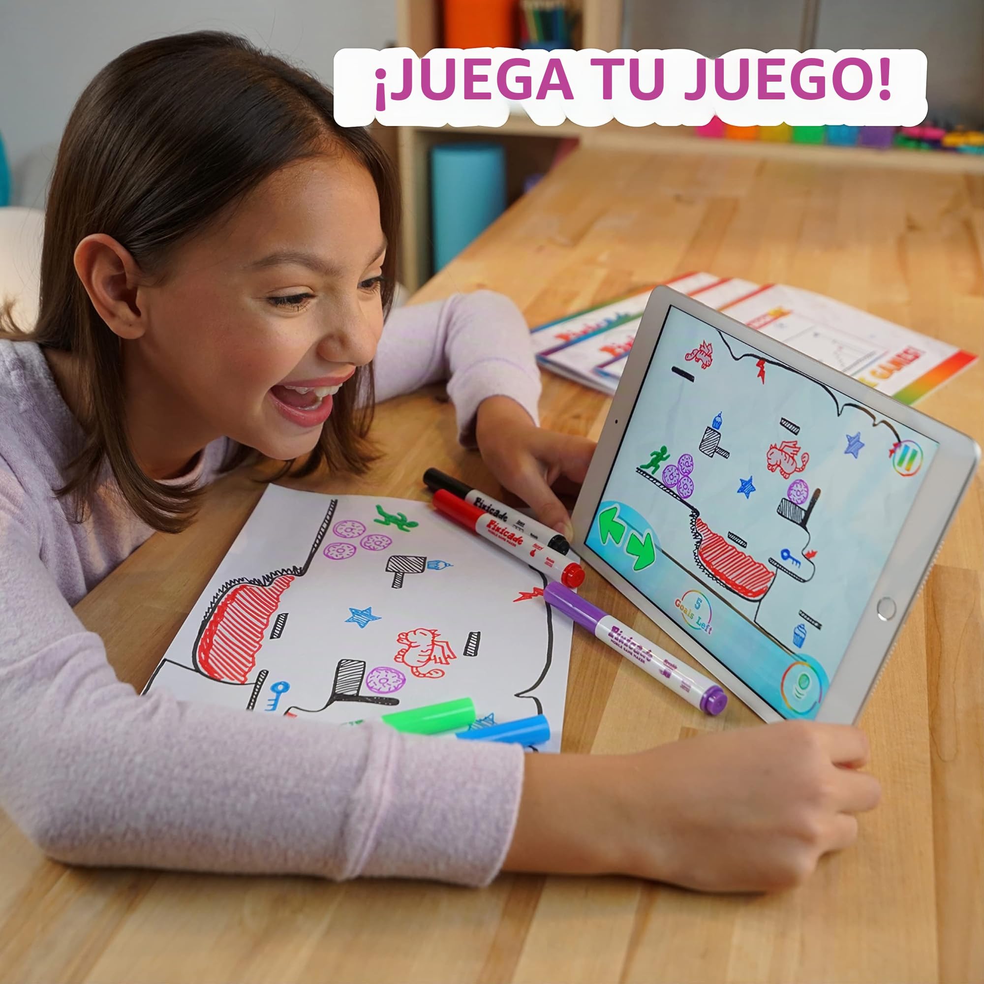 Pixicade Creador de videojuegos | Kit STEM para crear y jugar tus propios videojuegos | Juguete educativo para niñas y niños a partir de 6 años | Diversión creativa y de aprendizaje | Dibuja tu propio